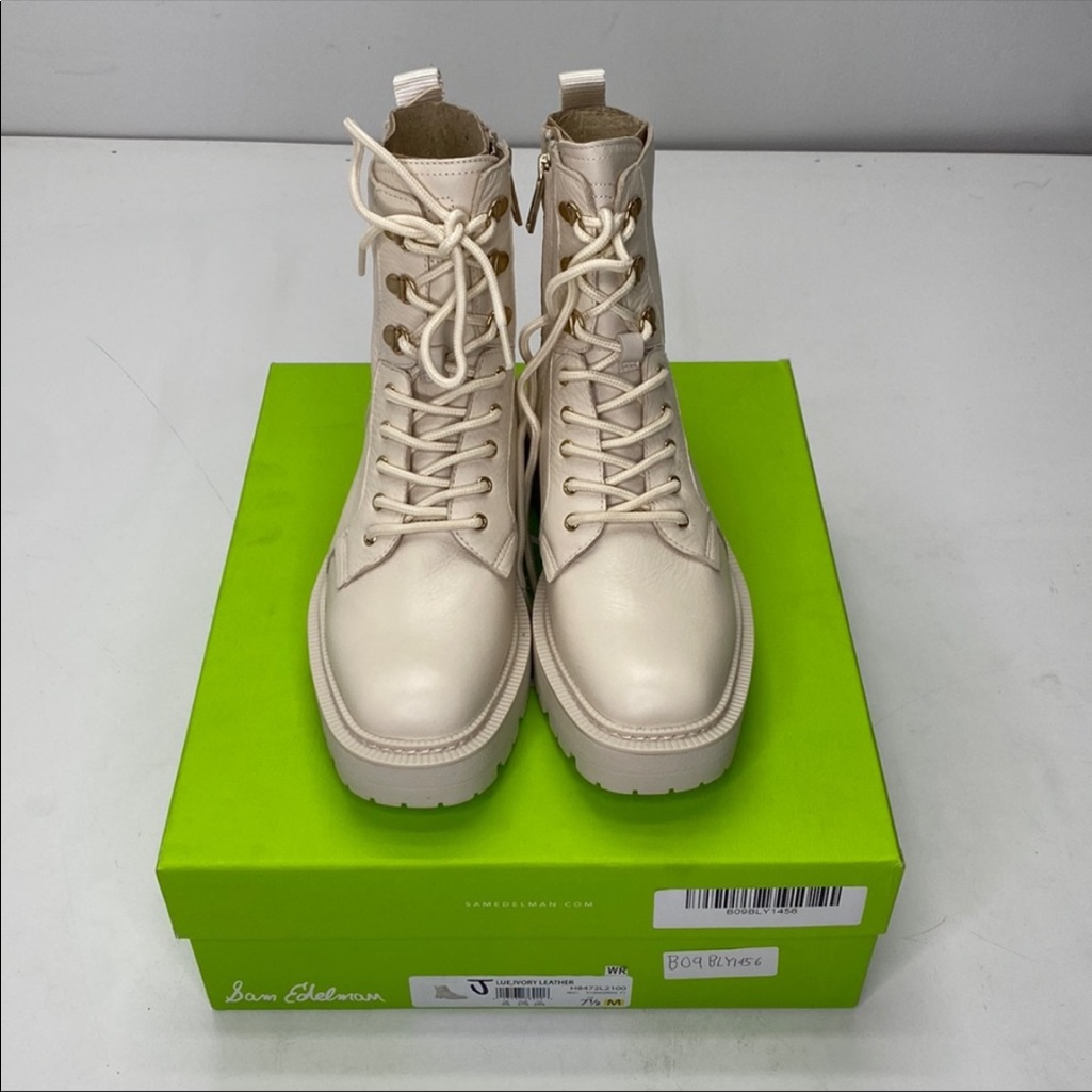 Sam Edelman Lue Boots Ivory Size 8.5 Nwt